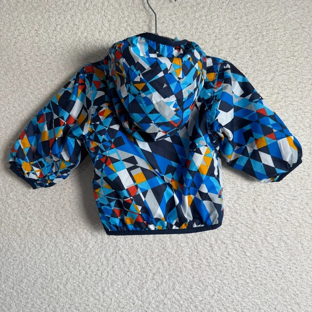 Columbia Baby Blue Colorful Geometric Pattern Fleece Lined ‎ Jacket 3-6 Months